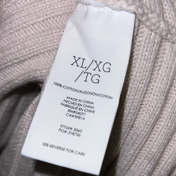 CAbi D Ring Pullover Ribbed Knit Ivory Sweater Women's Size XL - Picture 6 of 6